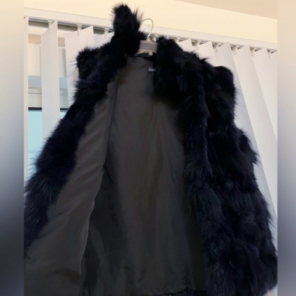 Fox Fur Vest Navy & Black ADRIENNE LANDAU - Picture 2 of 8